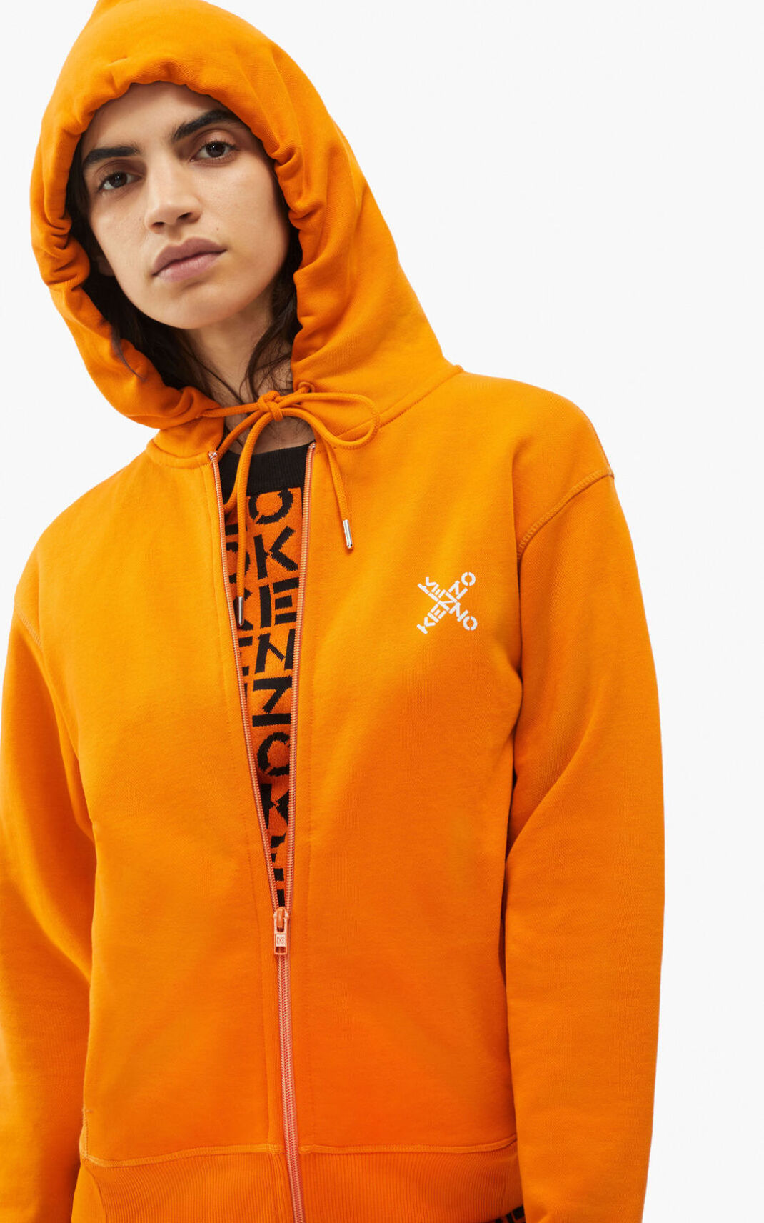 Kenzo Sport Big X zipped Ženska Puloverji Globoko Oranžna SI-3755672